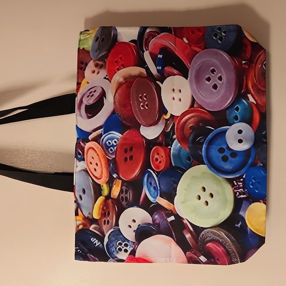 NEW- Tote Bag, Shoulder Bag - BUTTONS
